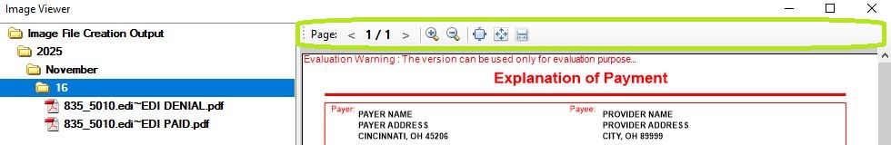 The "Navigation Header Bar" is at the top of the "Image Viewer" window. The "Navigation Header Bar" is at the top of the "Image Viewer" window.