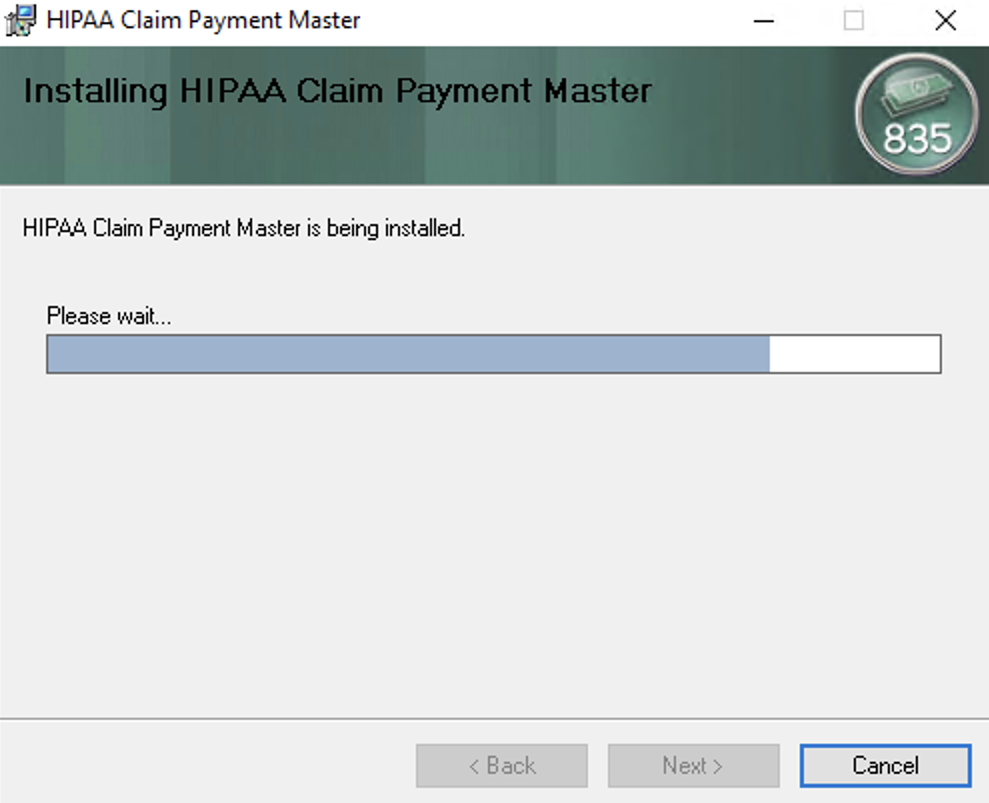 This window will show as the application update is being installed. This window will show as the application update is being installed.