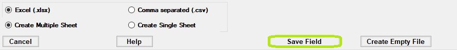 The "Save Field Configuration" button. The "Save Field Configuration" button.
