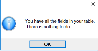 "Company setup table screen - no difference message." "Company setup table screen - no difference message."