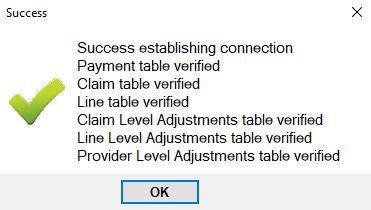 Message pop-up if the connection was established successfully.