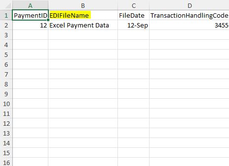 The Excel file along with the "Filename" field included. The Excel file along with the "Filename" field included.