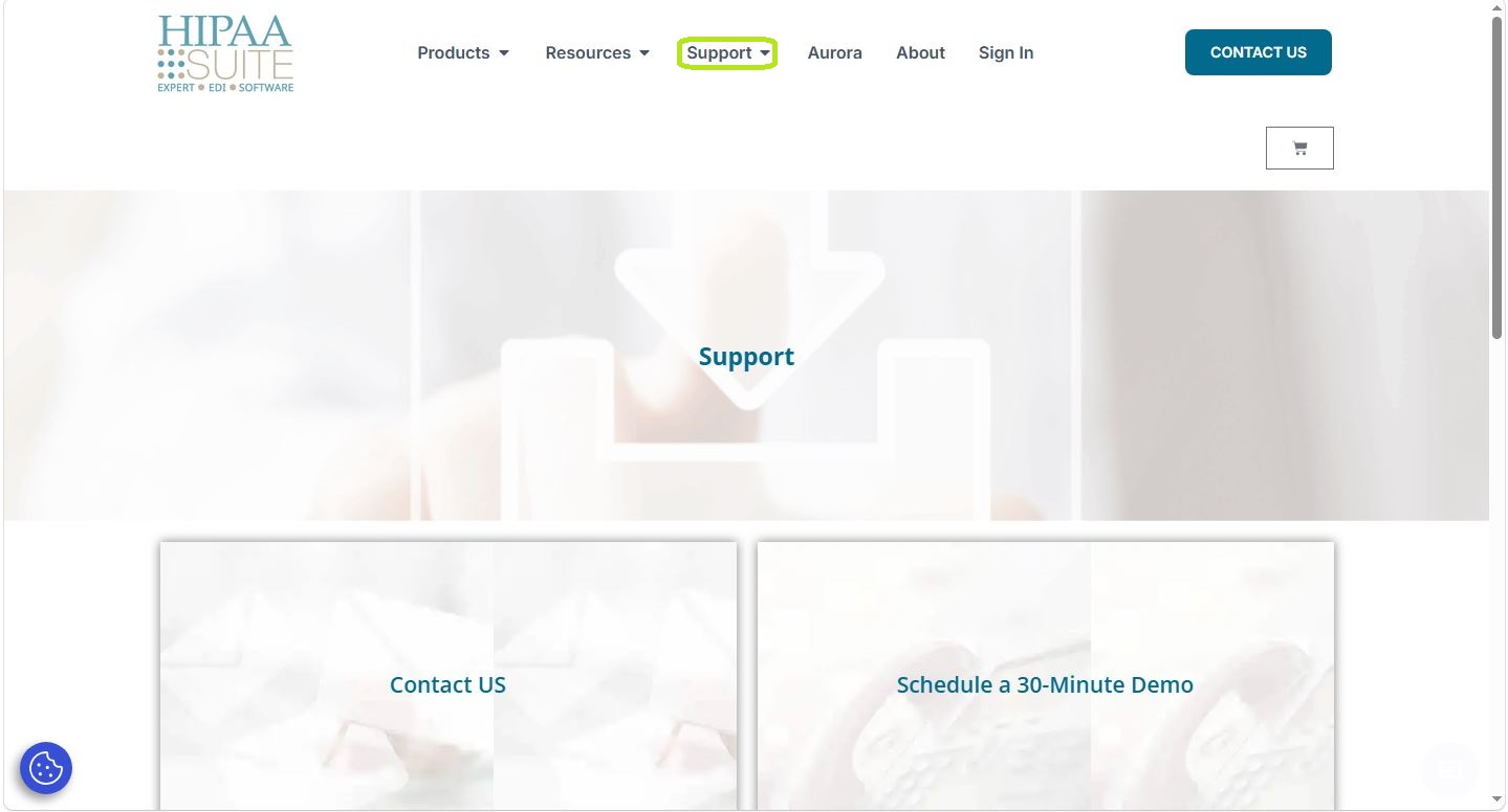 The "Support" page has multiple contact options. The "Support" page has multiple contact options.
