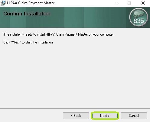 The Confirm Installation window.