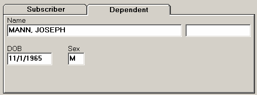 Dependent information in addition to the subscriber's information.