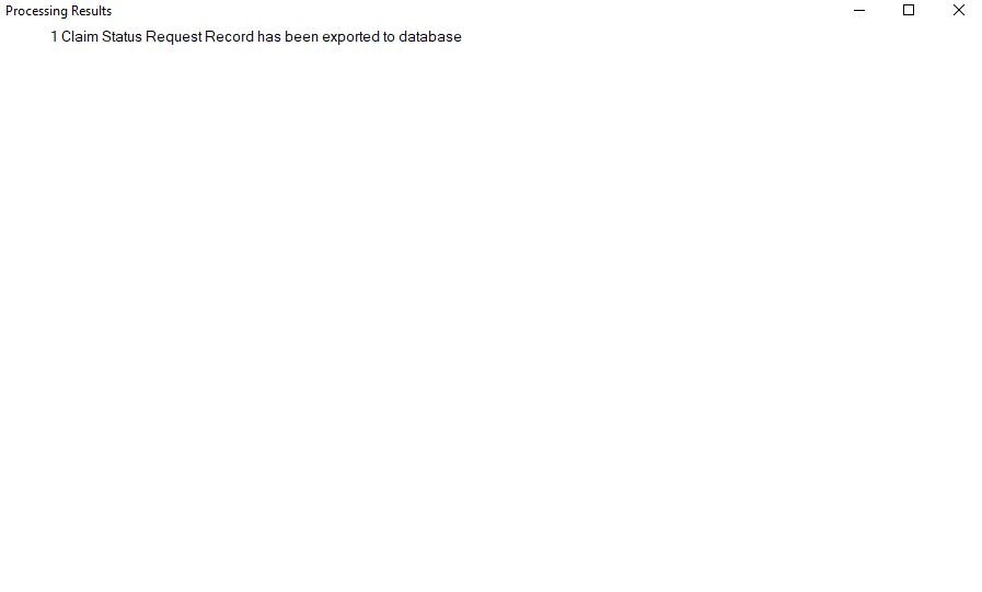 The "Processing Results" window after importing to the database. The "Processing Results" window after importing to the database.
