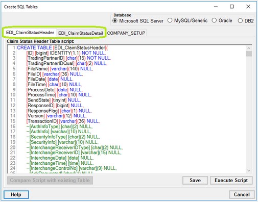 This window will allow users to create their database tables. This window will allow users to create their database tables.