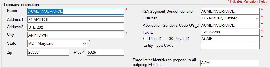 "Company Information" section. "Company Information" section.