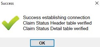 Message pop-up if the connection was established successfully. Message pop-up if the connection was established successfully.