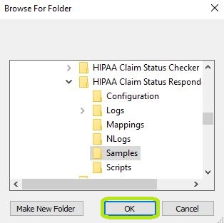 The "Browse for Folder" pop-up. The "Browse for Folder" pop-up.
