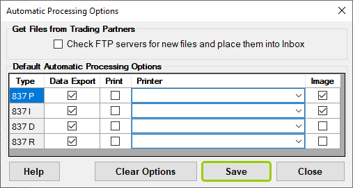 The "Save" button in both windows.