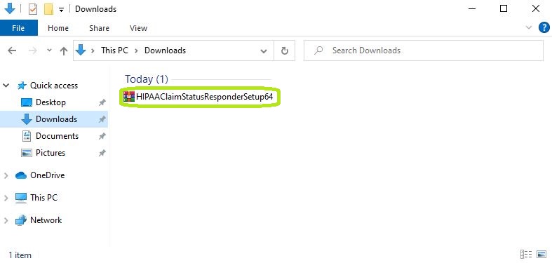 The ZIP file is in the "Downloads" folder.