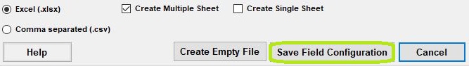 The "Save Field Configuration" button.
