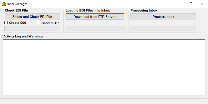 The"Inbox Manager" window. The"Inbox Manager" window.