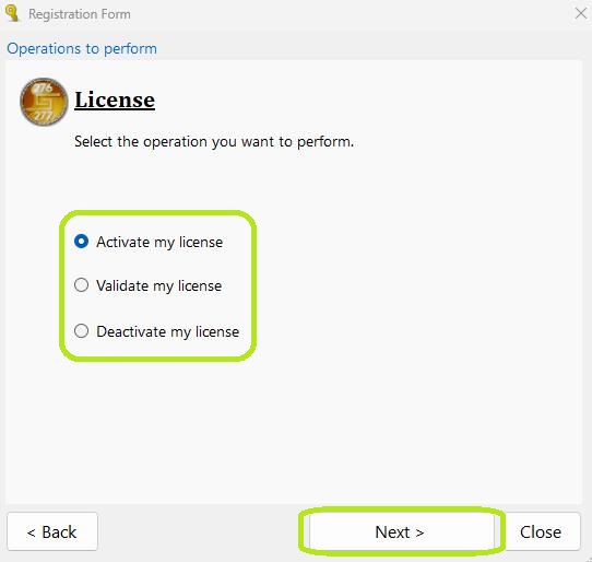 To renew your trial, select "Activate License." To renew your trial, select "Activate License."
