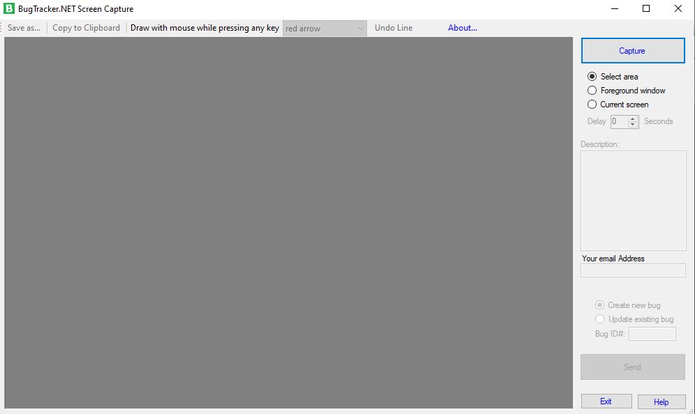 The "BugTracker.Net Screen Capture" window. The "BugTracker.Net Screen Capture" window.