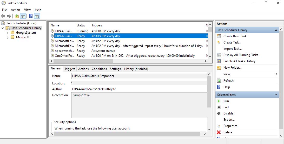 The new panel shows after double-clicking the task. The new panel shows after double-clicking the task.