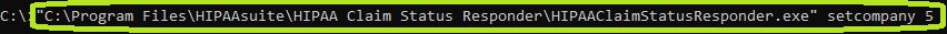 The command argument "setcompany 5" in Command Prompt. The command argument "setcompany 5" in Command Prompt.