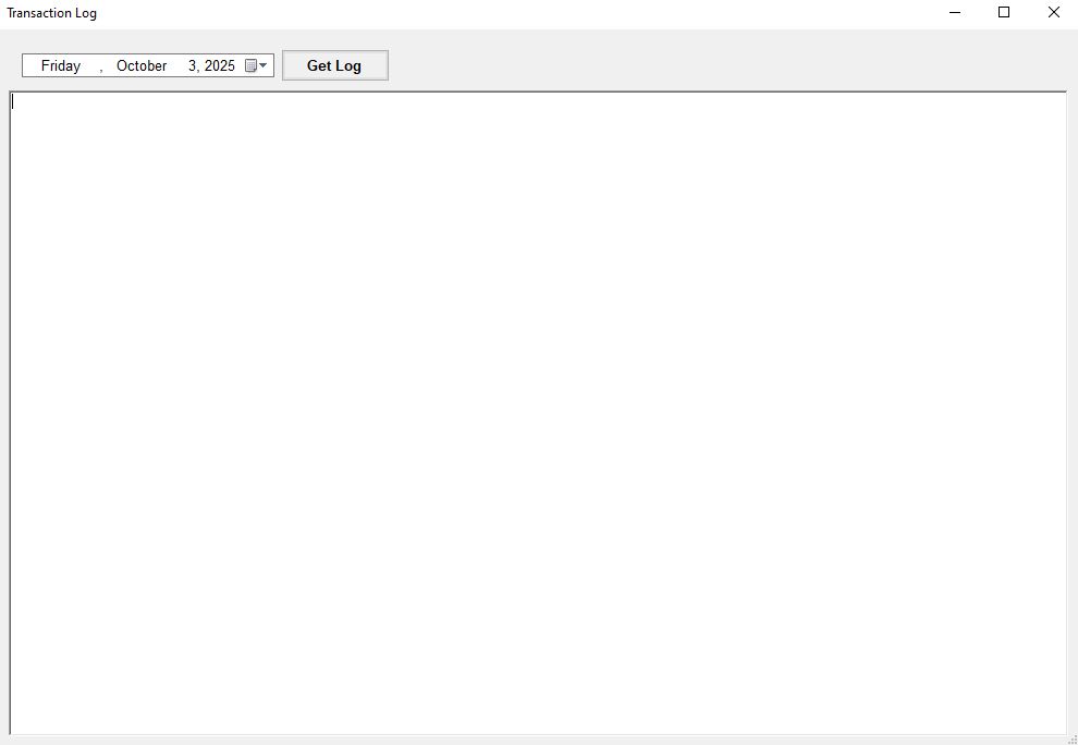 The "Transaction Log" window. The "Transaction Log" window.