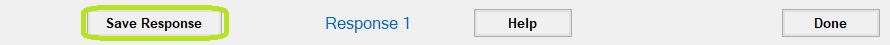 Save button on the top of the Create Response window. 