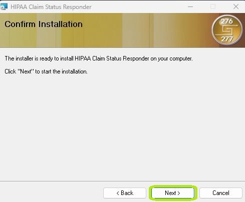 The Confirm Installation window.