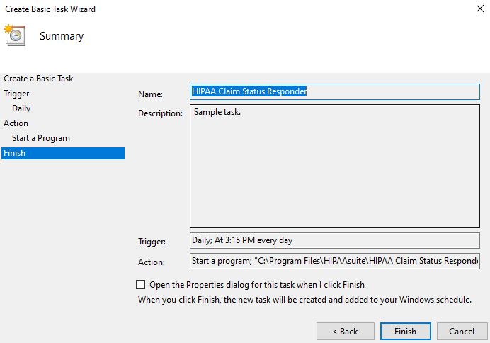 Review your settings in the "Finish" step. Review your settings in the "Finish" step.