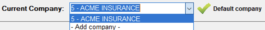 The "Company Identity" selection is under the "Current Company" drop-down menu. The "Company Identity" selection is under the "Current Company" drop-down menu.