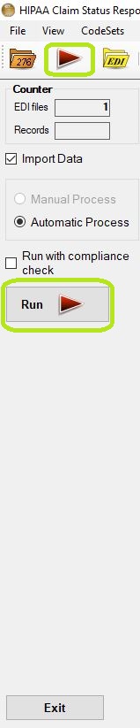 The "Run" buttons. The "Run" buttons.