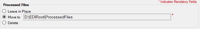 Processed File Path if EDI Exchange is used.