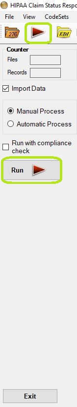 You can process claims by clicking "Run" in the Taskbar or the Info bar. You can process claims by clicking "Run" in the Taskbar or the Info bar.