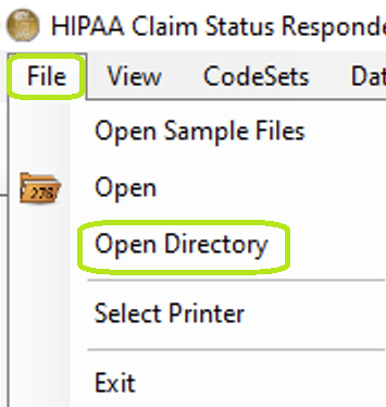 The "Open Directory" menu. The "Open Directory" menu.
