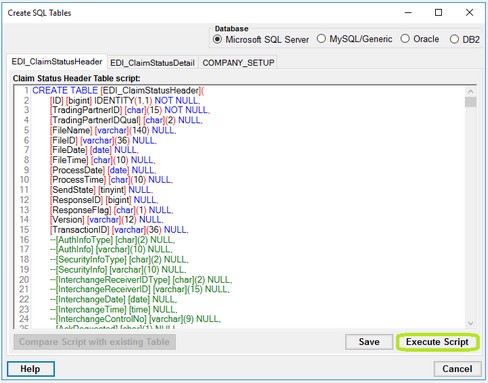 The "Execute Script" button. The "Execute Script" button.