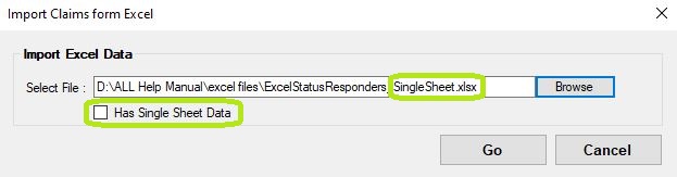 Example of a single sheet file import with Has Single Sheet Data box. Example of a single sheet file import with Has Single Sheet Data box.