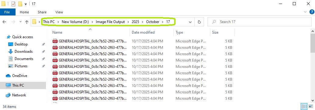 The "Image Index Output" folder is where images can be found.