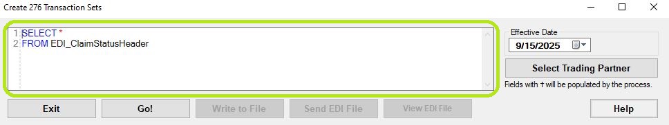 Query Text Box.