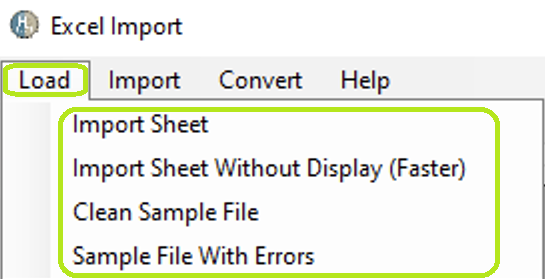 The �Load� tab options.