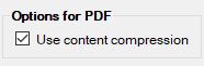 The "Options for PDF" box. The "Options for PDF" box.