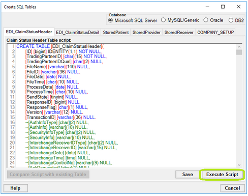 The "Execute Script" button. The "Execute Script" button.