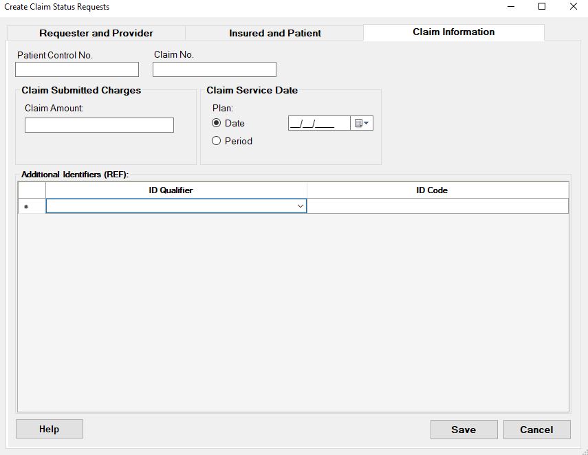 Claim Information tab.