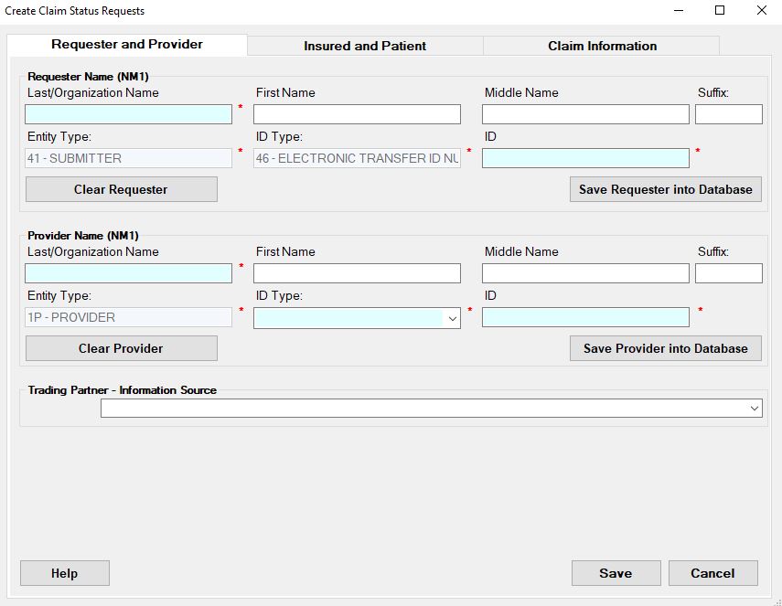 Information receiver and service provider tab.