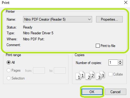Choose your printer from the "Select Printer" box.