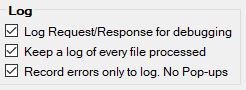 The log setting determines whether process messages will be saved to the log file at all times.