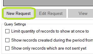 The "New Request" button. The "New Request" button.