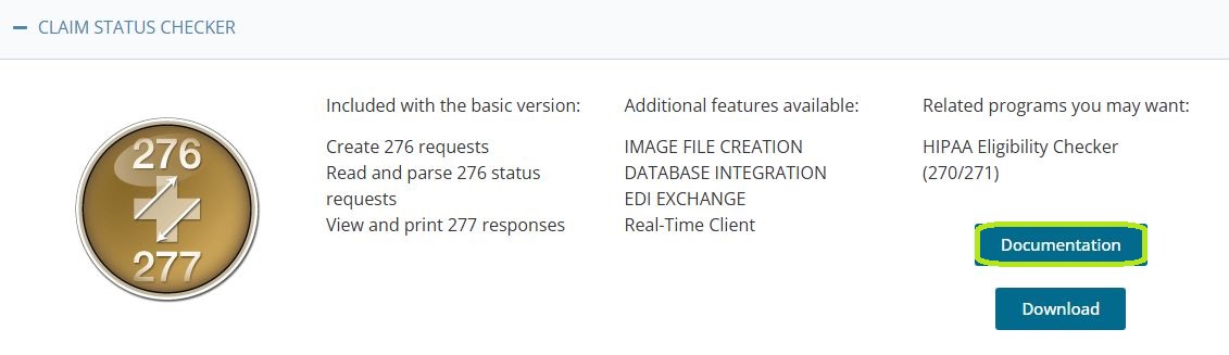 The "Documentation" button. The "Documentation" button.