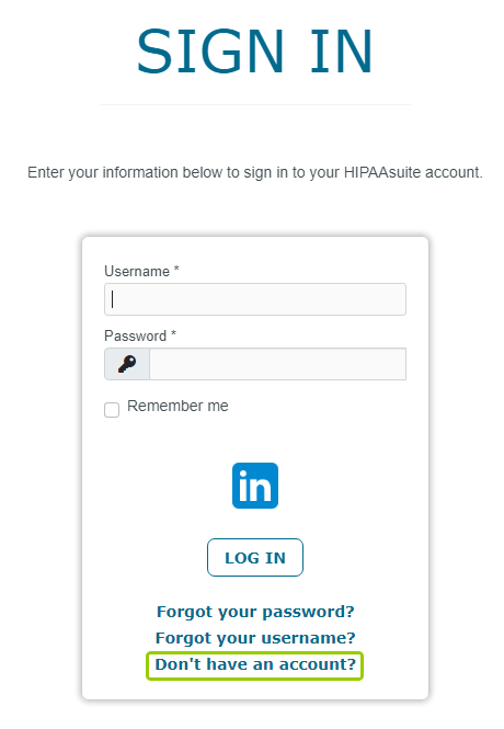 The "Don't have an account?" option is on the Sign In page. The "Don't have an account?" option is on the Sign In page.