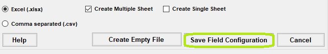 The "Save Field Configuration" button.