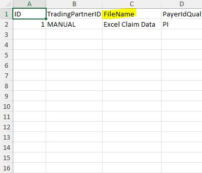 The Excel file along with the "Filename" field included.
