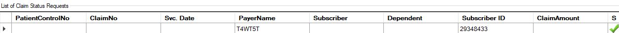 A new Claim Status request.
