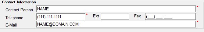"Contact Information" section.