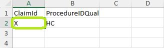 Sample image of an invalid field from an import file.